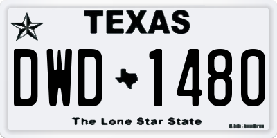 TX license plate DWD1480