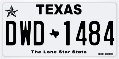TX license plate DWD1484