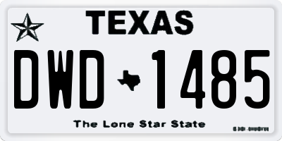 TX license plate DWD1485