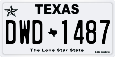 TX license plate DWD1487