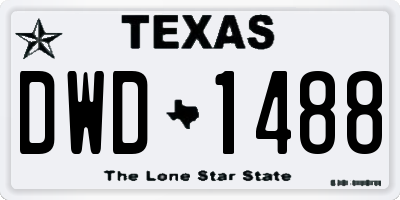 TX license plate DWD1488