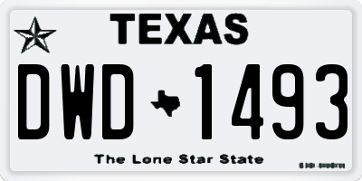 TX license plate DWD1493