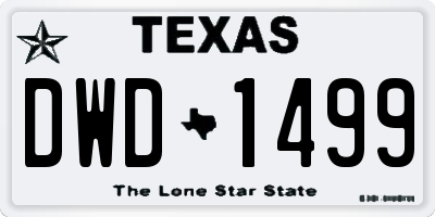 TX license plate DWD1499