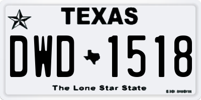 TX license plate DWD1518