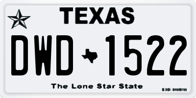 TX license plate DWD1522