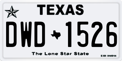 TX license plate DWD1526