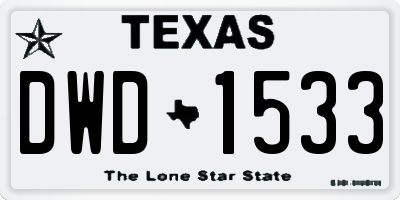 TX license plate DWD1533