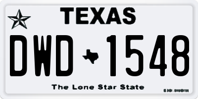 TX license plate DWD1548