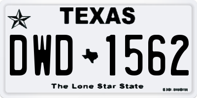 TX license plate DWD1562