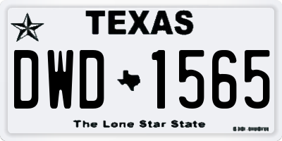TX license plate DWD1565
