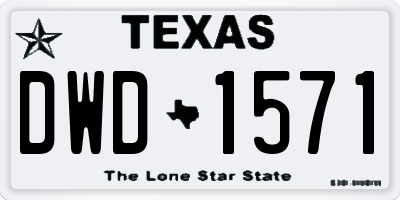TX license plate DWD1571