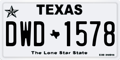 TX license plate DWD1578