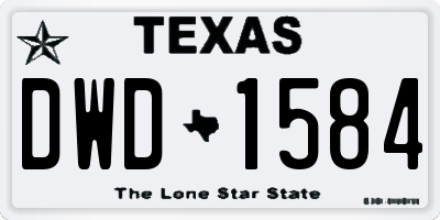 TX license plate DWD1584