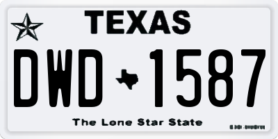 TX license plate DWD1587