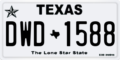 TX license plate DWD1588