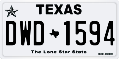 TX license plate DWD1594