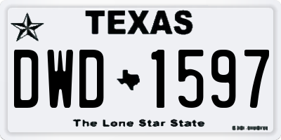 TX license plate DWD1597