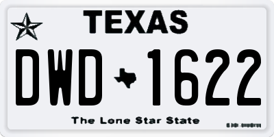 TX license plate DWD1622