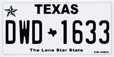 TX license plate DWD1633