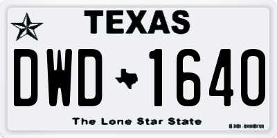 TX license plate DWD1640