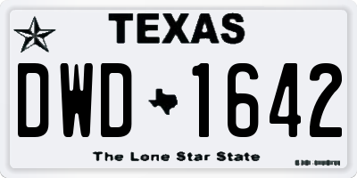 TX license plate DWD1642