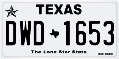 TX license plate DWD1653