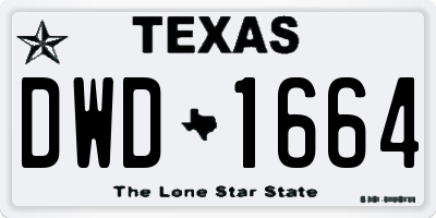 TX license plate DWD1664