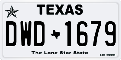 TX license plate DWD1679