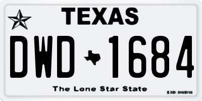 TX license plate DWD1684