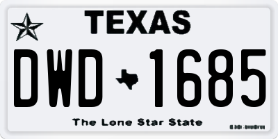 TX license plate DWD1685