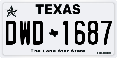 TX license plate DWD1687