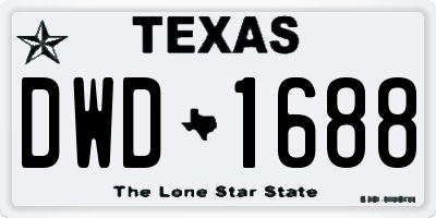 TX license plate DWD1688