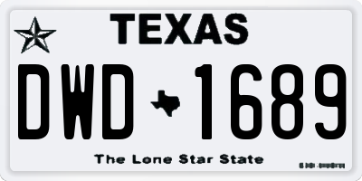 TX license plate DWD1689