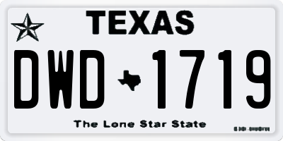 TX license plate DWD1719