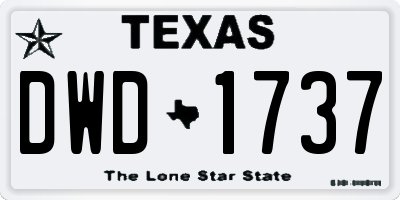 TX license plate DWD1737