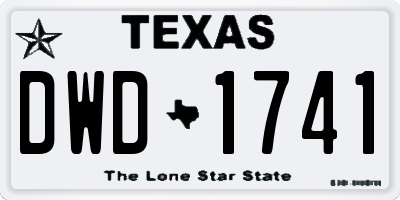 TX license plate DWD1741