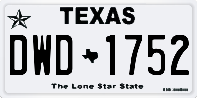 TX license plate DWD1752