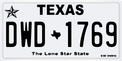 TX license plate DWD1769