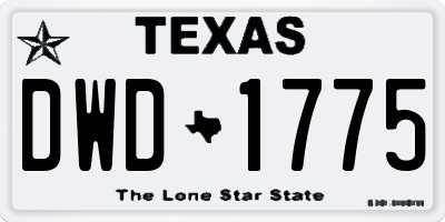 TX license plate DWD1775
