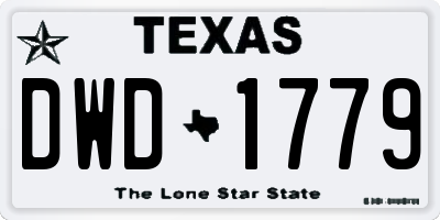 TX license plate DWD1779