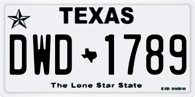 TX license plate DWD1789