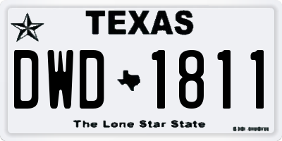 TX license plate DWD1811