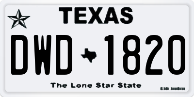 TX license plate DWD1820