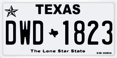 TX license plate DWD1823