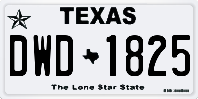 TX license plate DWD1825