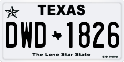 TX license plate DWD1826