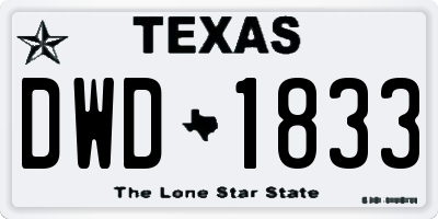 TX license plate DWD1833