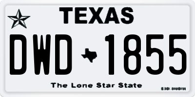 TX license plate DWD1855