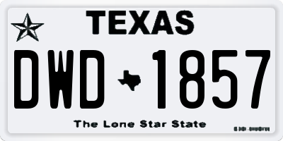 TX license plate DWD1857