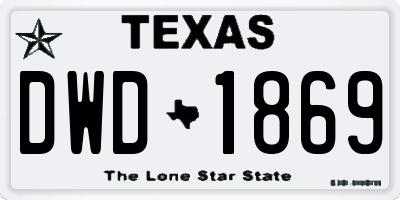 TX license plate DWD1869